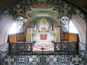 The rood screen - made from scrap metal