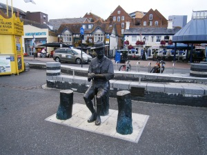 Statue of Lord Robert Baden-Powell at Poole. BP held his first scout camp on Brownsea Island in Poole Harbour